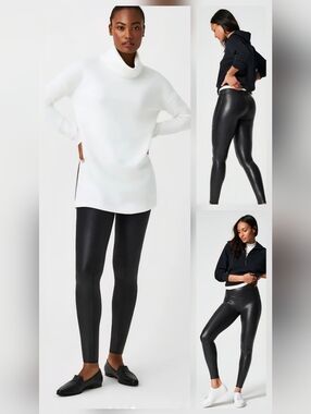 SPANX | SPANXshape Faux-Leather High-Waist Leggings | XL/TG